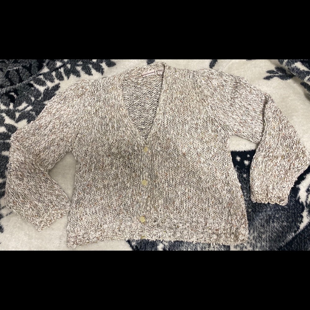 Cropped knit cardigan